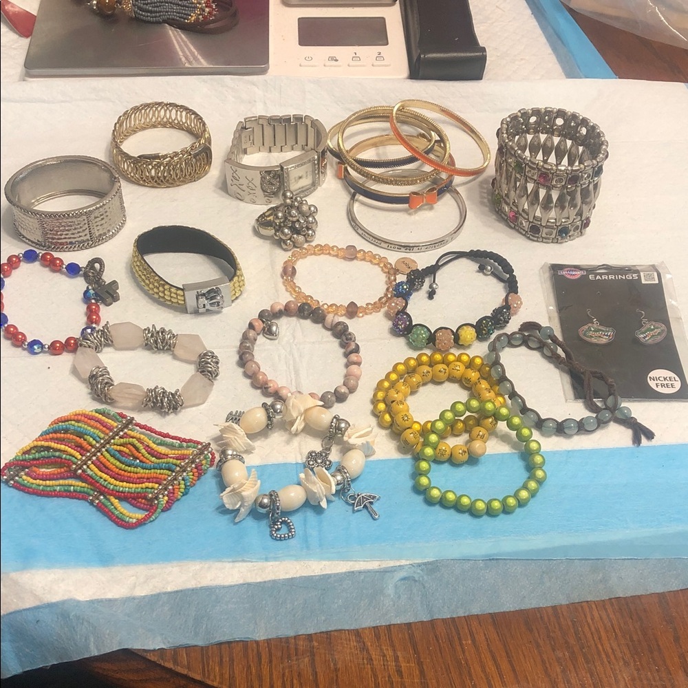 Assorted Women’s Beaded and Metal Bracelets - Mixed Colors